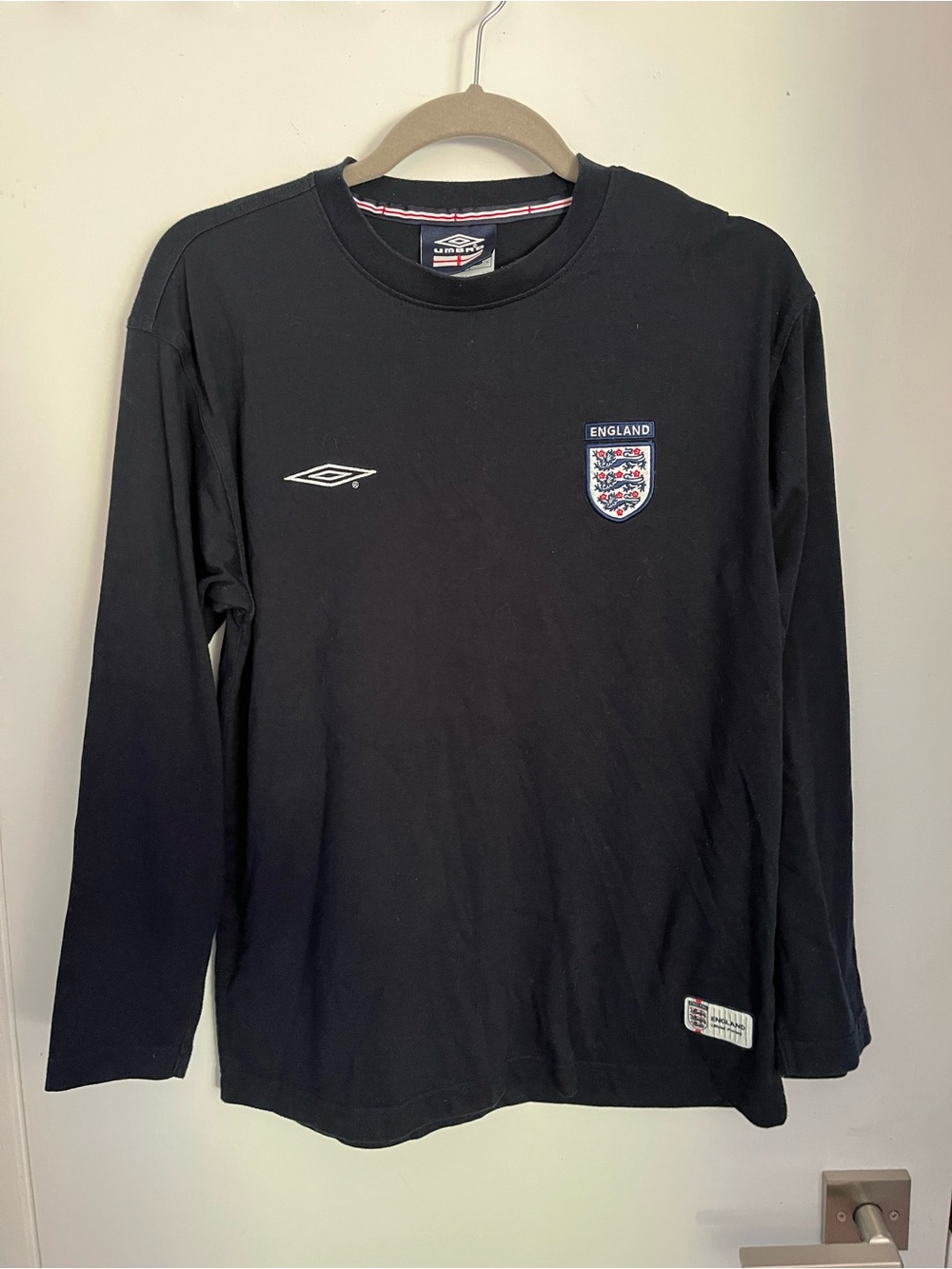 Umbro England Long Sleeve Soccer Shirt Men’s Small Navy Football World Cup